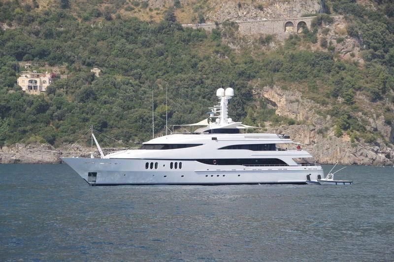 a white yacht on the water aboard DIAMOND Yacht for Sale