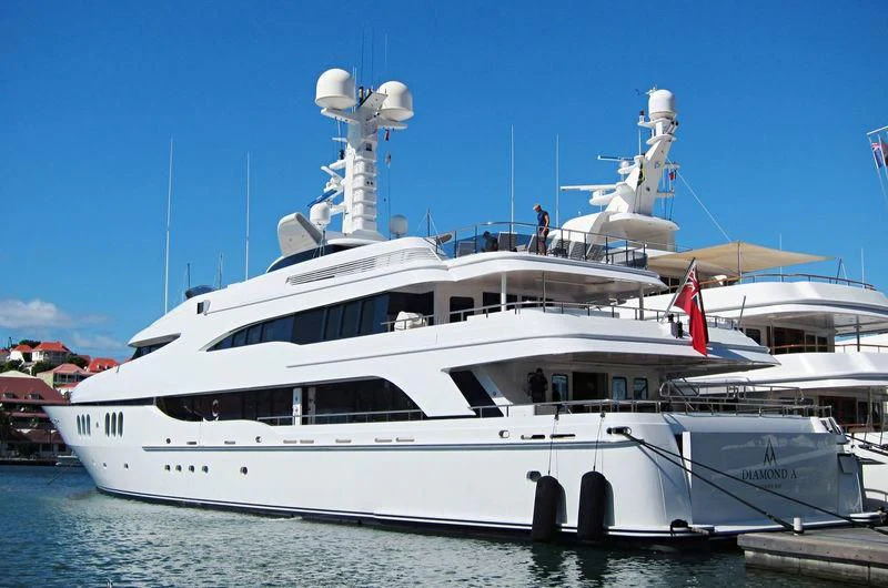 a large white yacht aboard DIAMOND Yacht for Sale