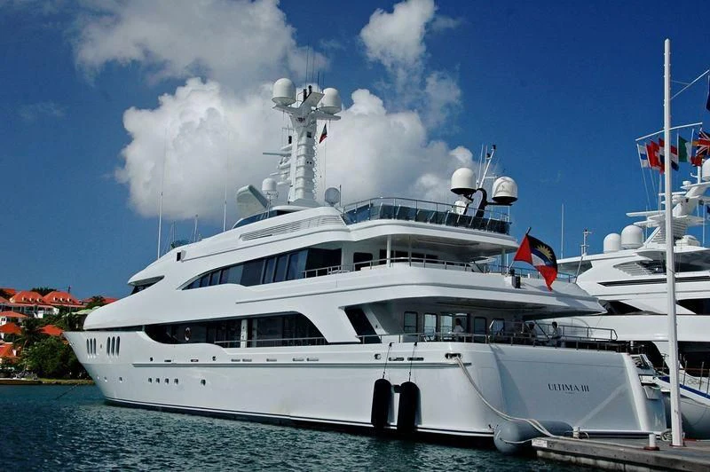 a large white boat aboard DIAMOND Yacht for Sale