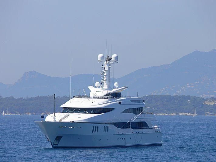 a white yacht in the water aboard DIAMOND Yacht for Sale
