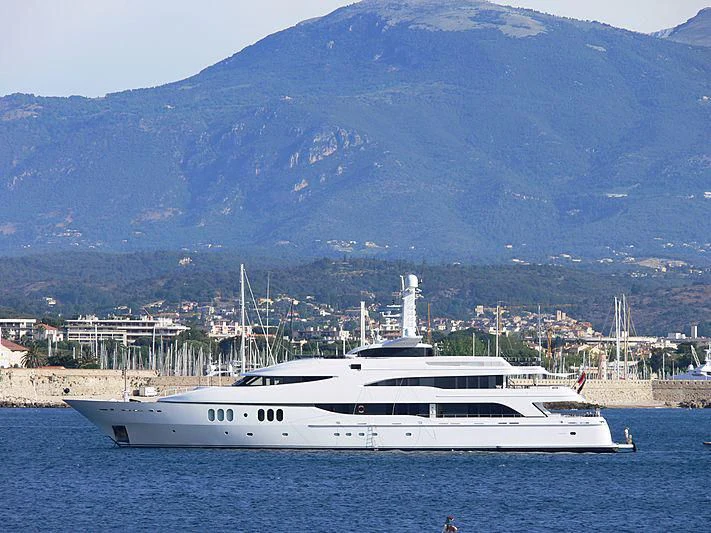 a white boat in the water aboard DIAMOND Yacht for Sale