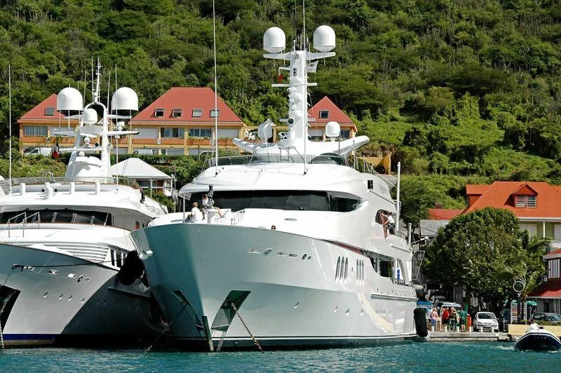 a group of boats in a harbor aboard DIAMOND Yacht for Sale