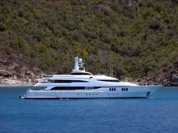 a white yacht on the water aboard DIAMOND Yacht for Sale