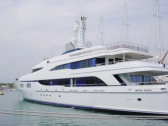 a large white yacht aboard DIAMOND Yacht for Sale