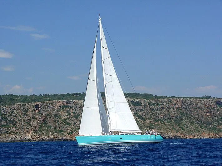 a sailboat on the water aboard GLISS Yacht for Sale