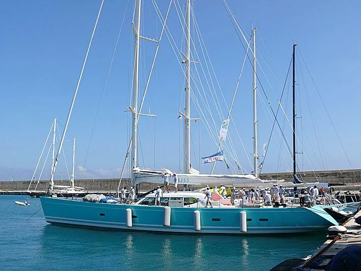 a boat with many people on it aboard GLISS Yacht for Sale