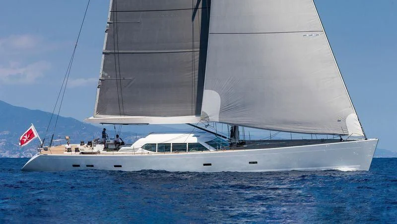 a sailboat on the water aboard GLISS Yacht for Sale