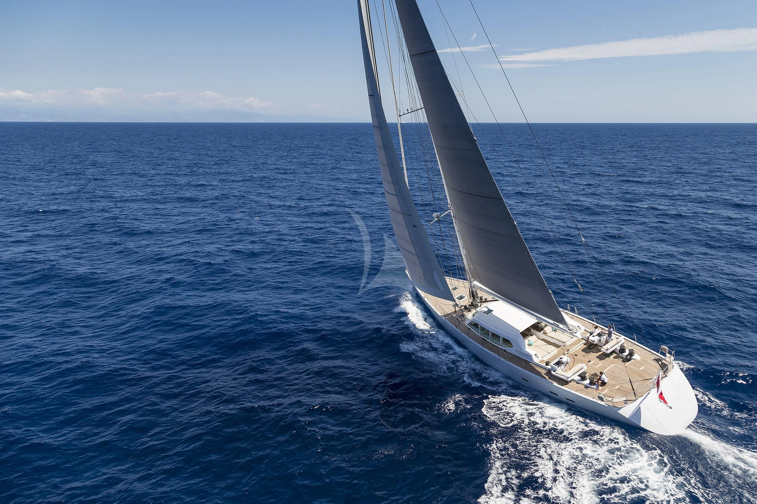 a sailboat on the water aboard GLISS Yacht for Sale