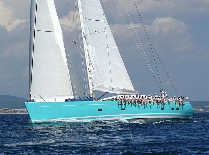 a boat sailing on the sea aboard GLISS Yacht for Sale
