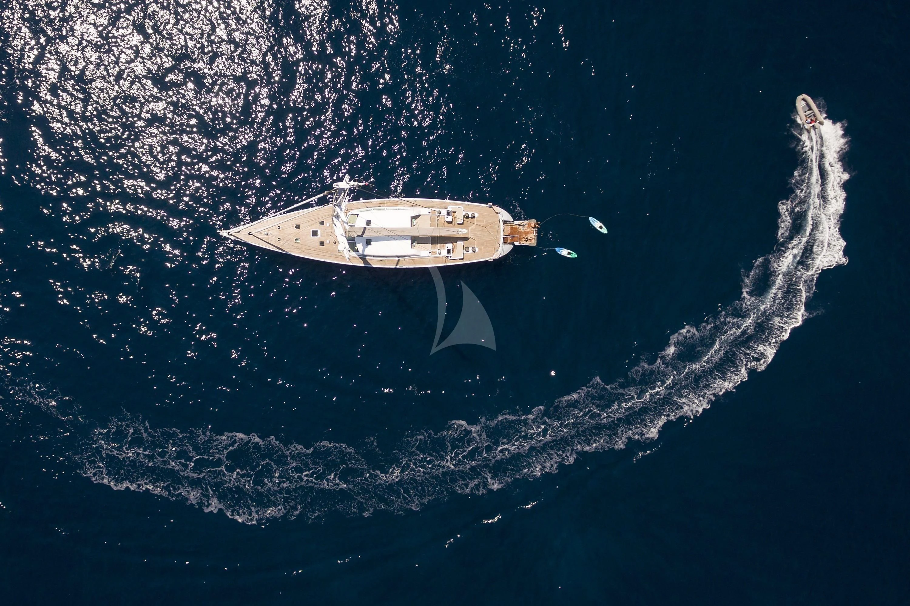 a spaceship in outer space aboard GLISS Yacht for Sale