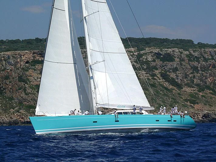 a sailboat on the water aboard GLISS Yacht for Sale