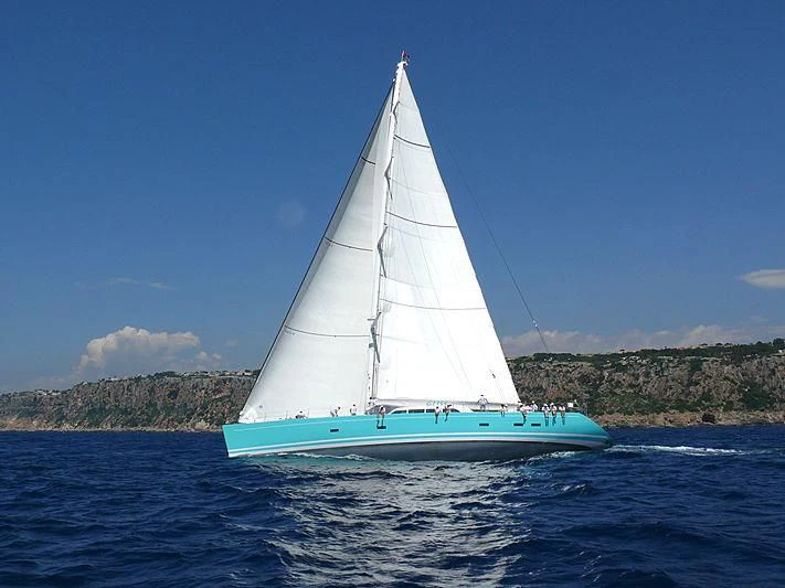 a sailboat on the water aboard GLISS Yacht for Sale