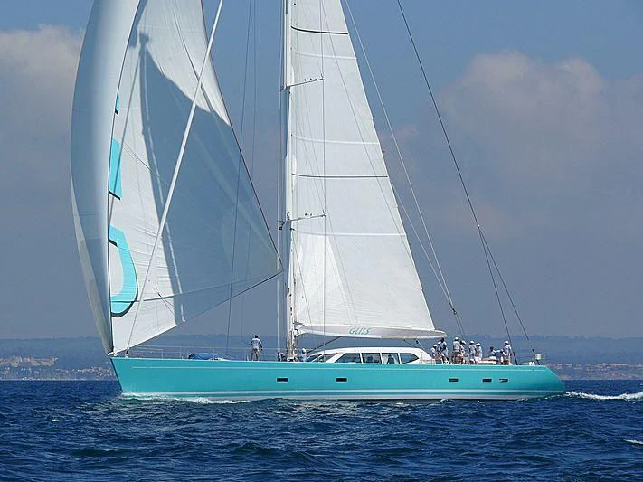 a sailboat on the water aboard GLISS Yacht for Sale