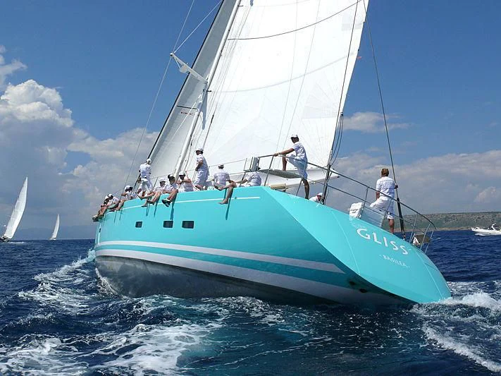 a group of people on a sailboat aboard GLISS Yacht for Sale