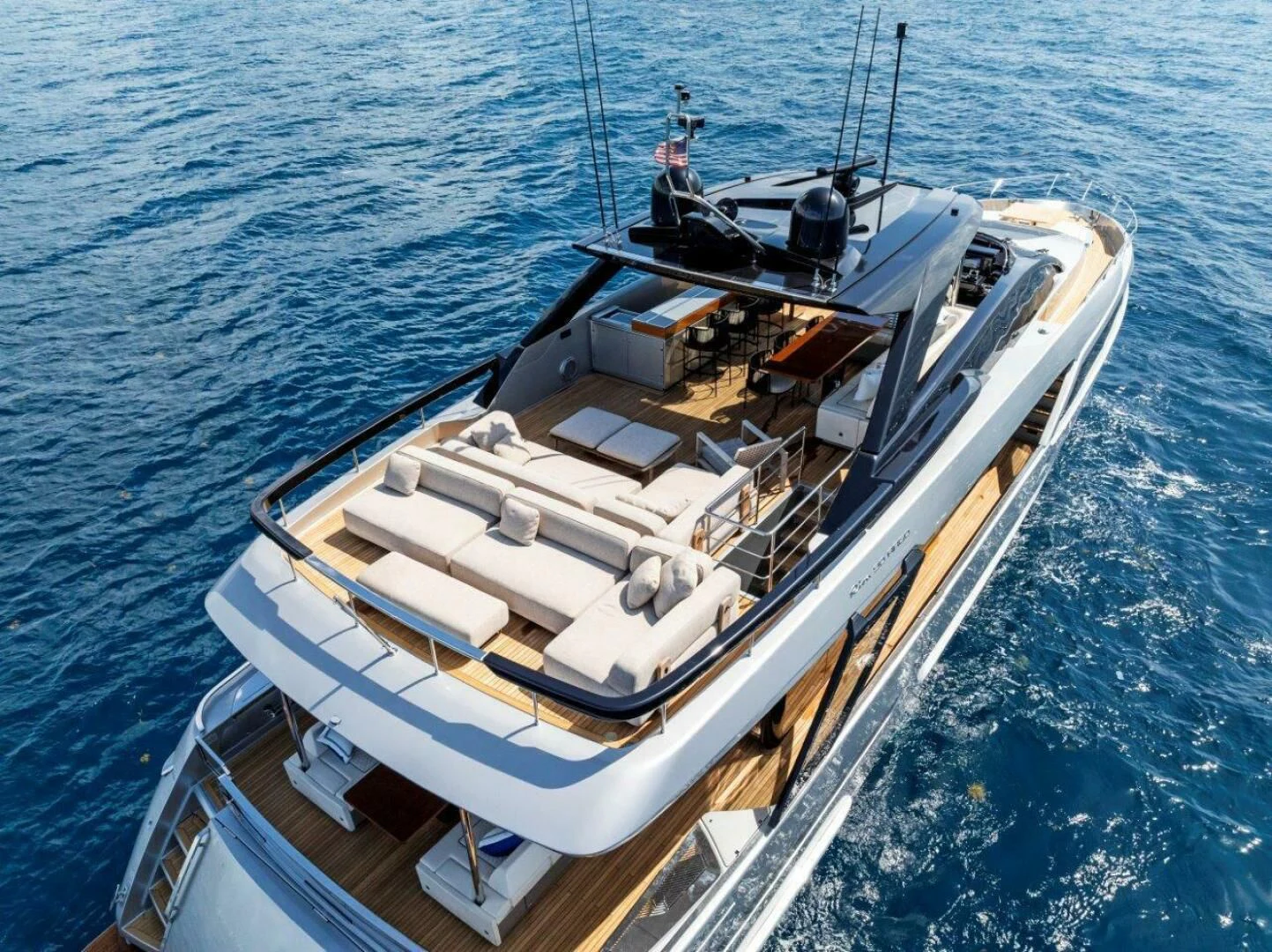 a boat on the water aboard OUR TRADE Yacht for Sale