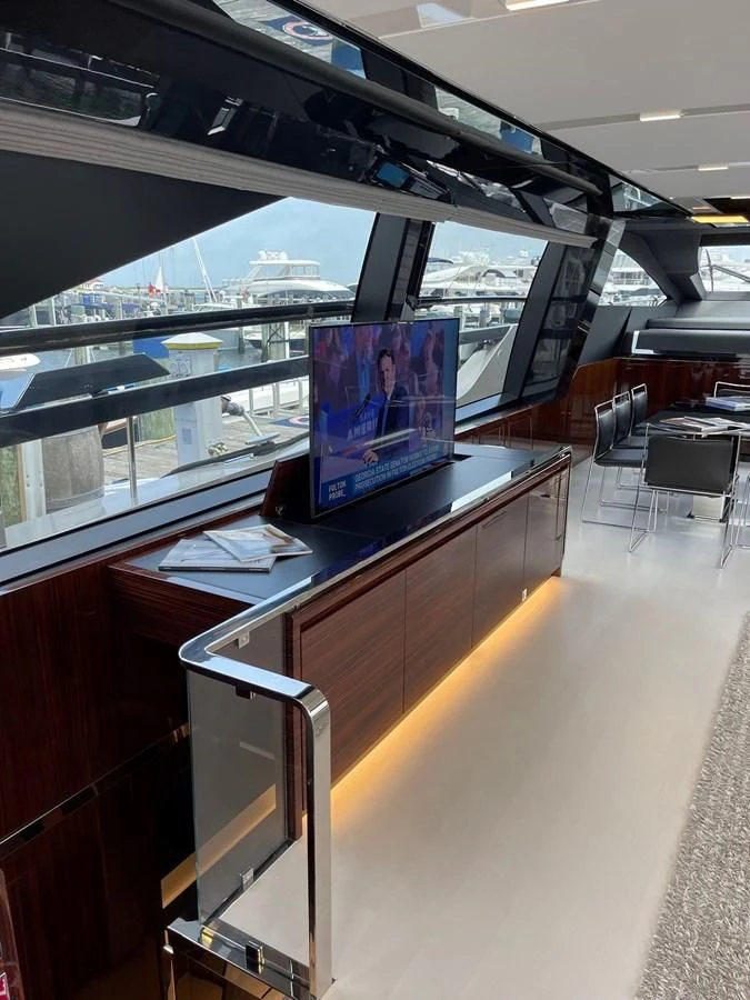a room with a desk and a computer aboard OUR TRADE Yacht for Sale