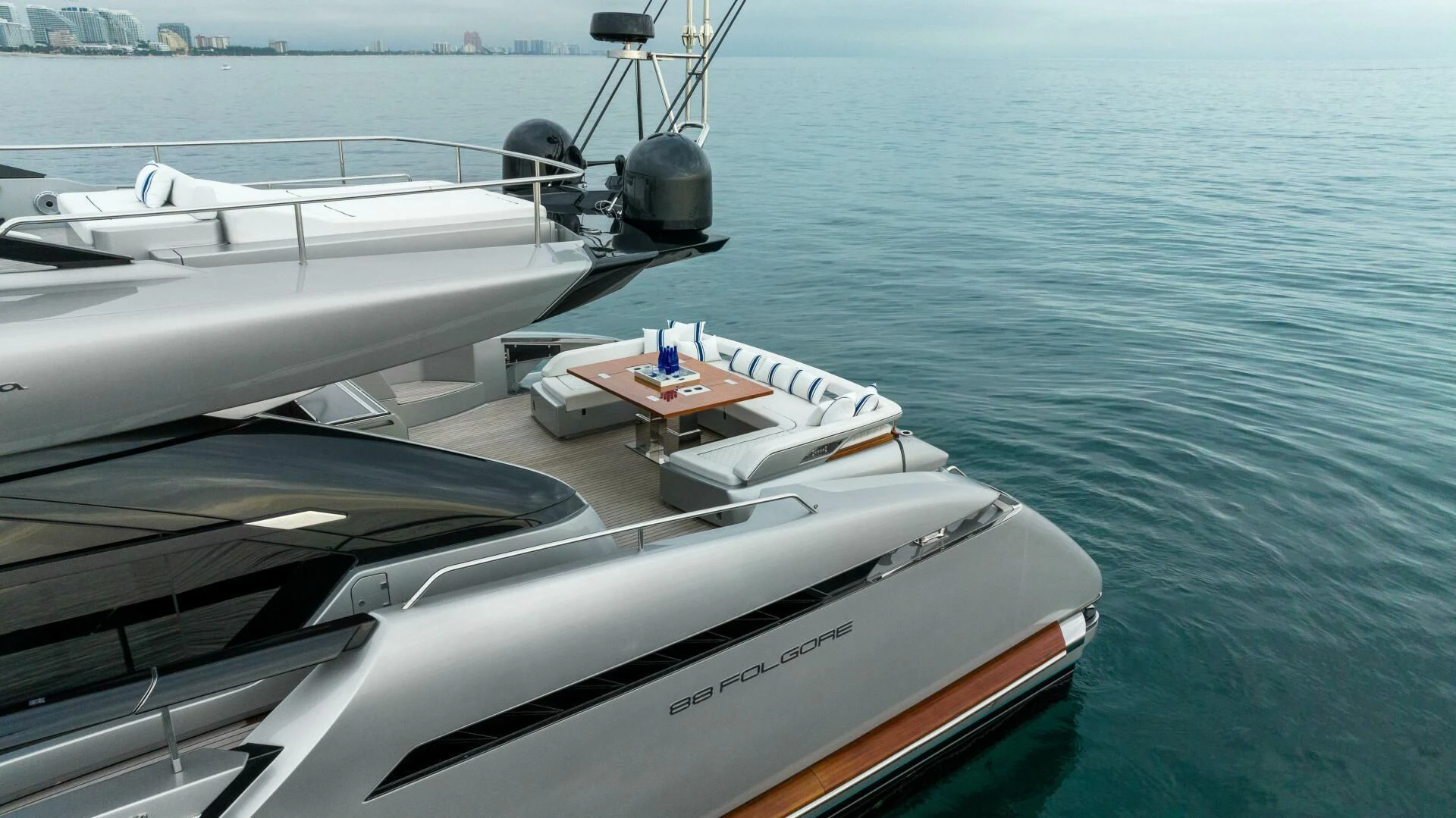 a boat on the water aboard OUR TRADE Yacht for Sale