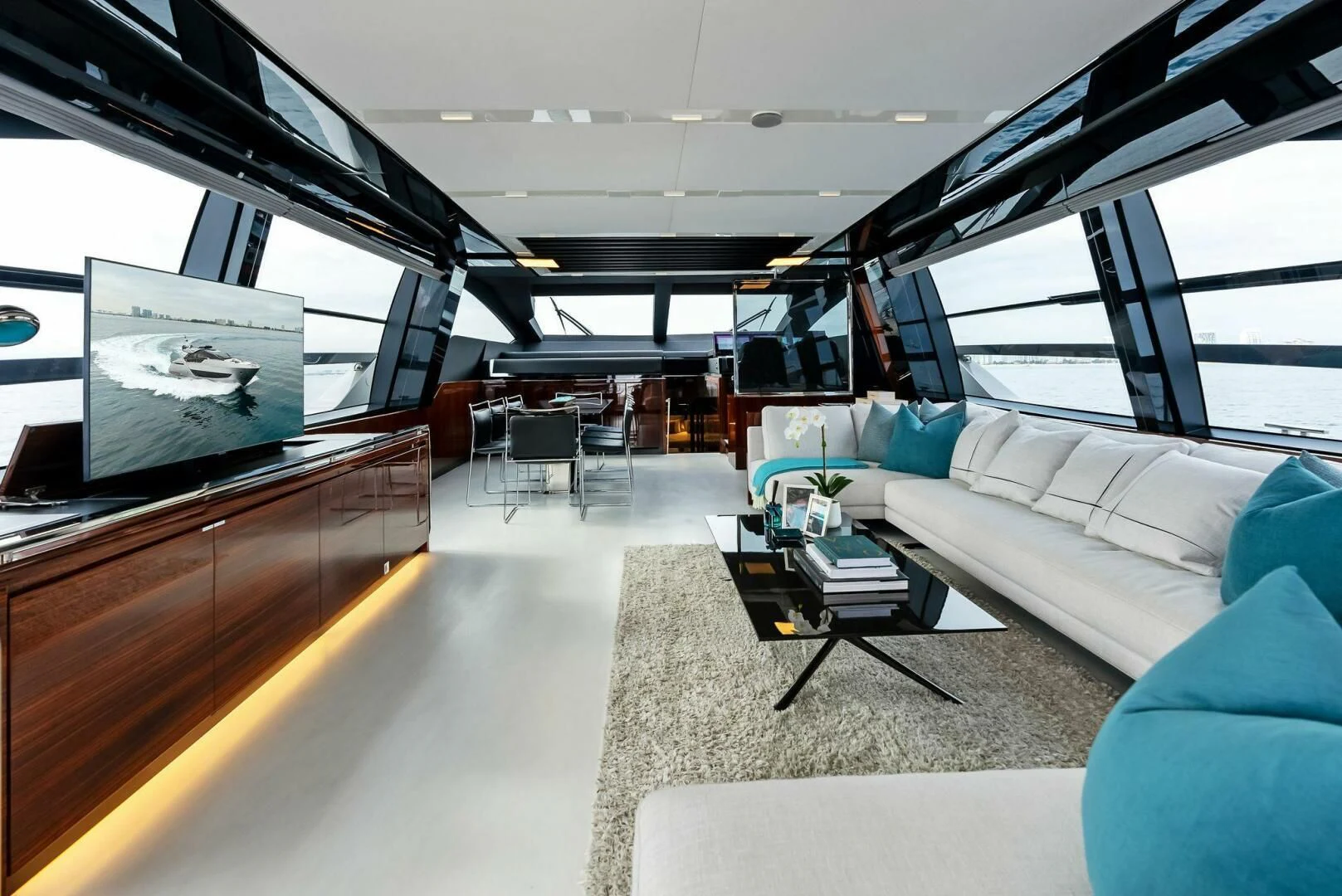 inside of a vehicle aboard OUR TRADE Yacht for Sale