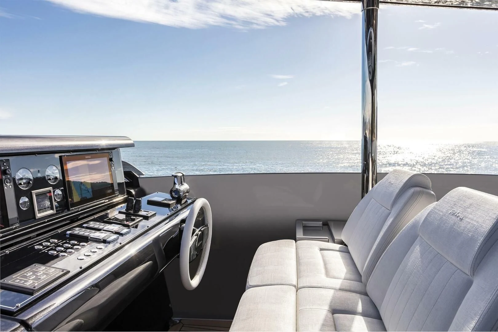 inside of a car aboard OUR TRADE Yacht for Sale