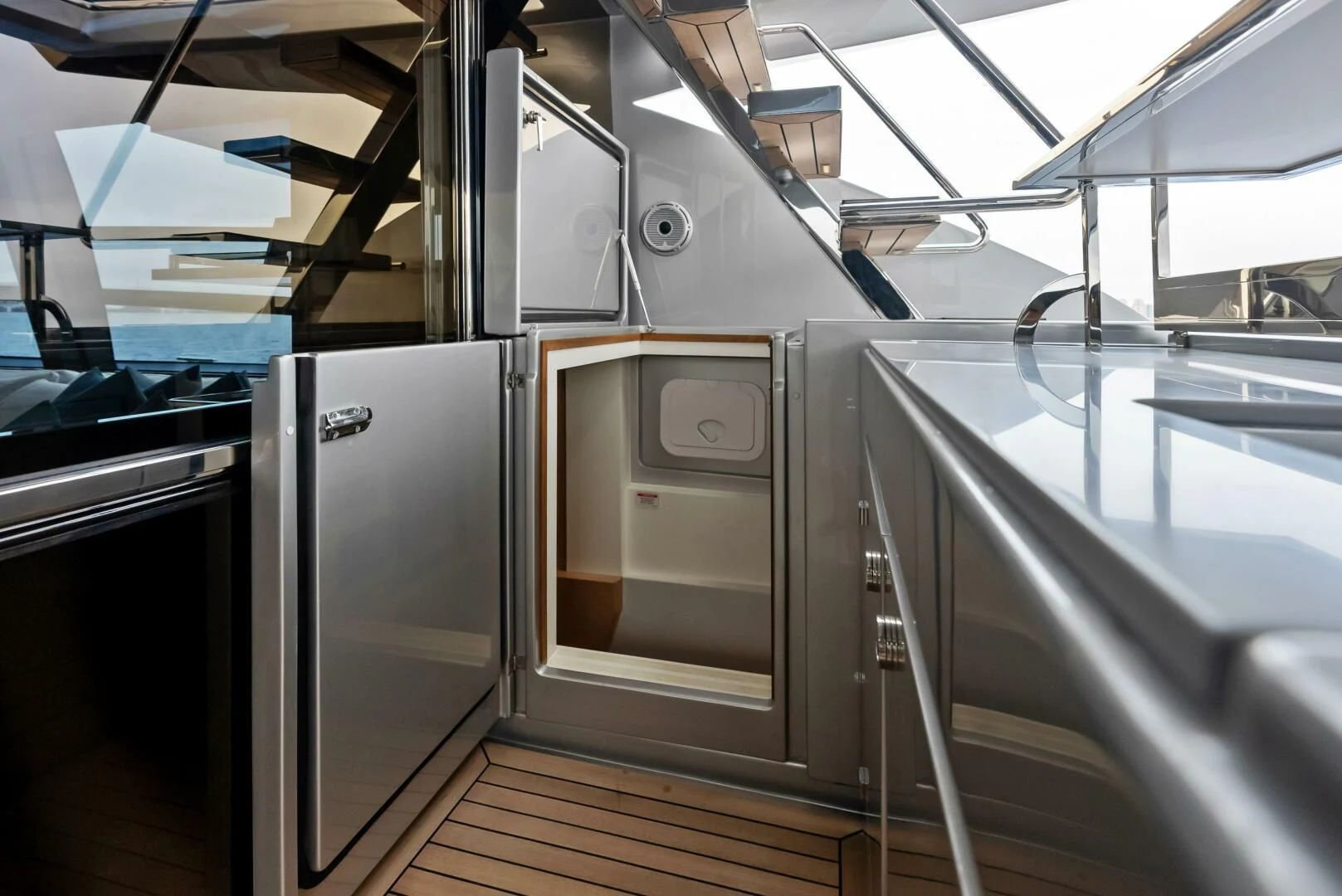 a room with several stainless steel appliances aboard OUR TRADE Yacht for Sale