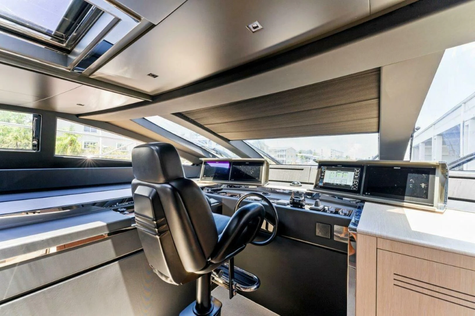 inside of a car aboard OUR TRADE Yacht for Sale