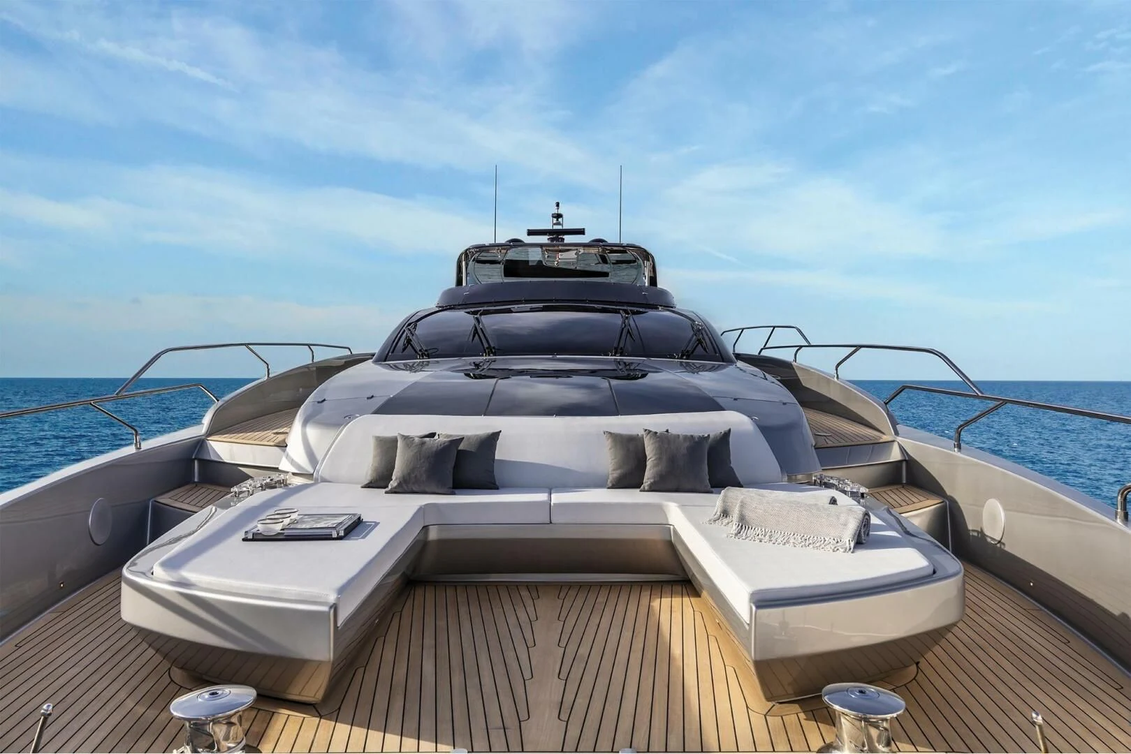 a boat on the water aboard OUR TRADE Yacht for Sale