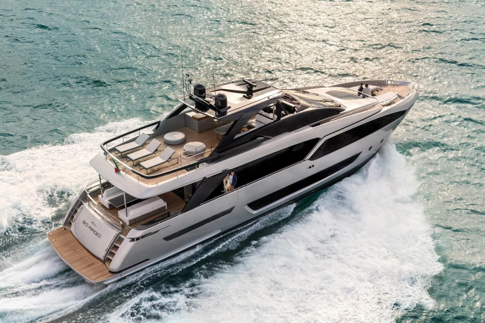 a boat on the water aboard OUR TRADE Yacht for Sale