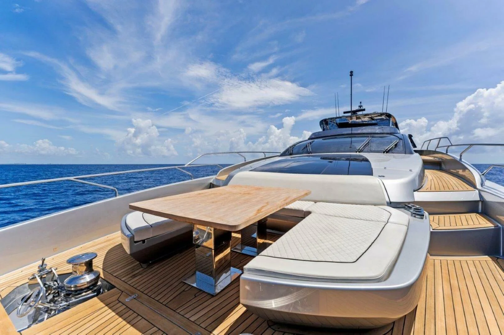 a boat on a deck aboard OUR TRADE Yacht for Sale