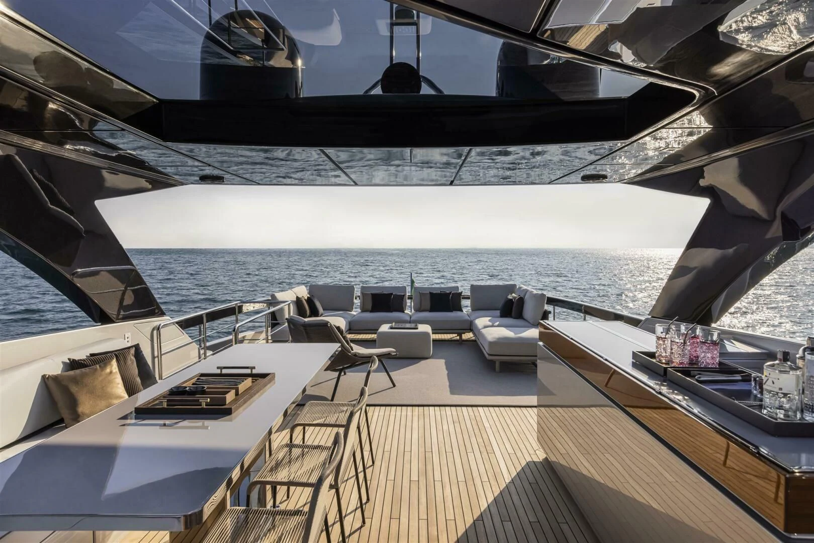 a boat on the water aboard OUR TRADE Yacht for Sale