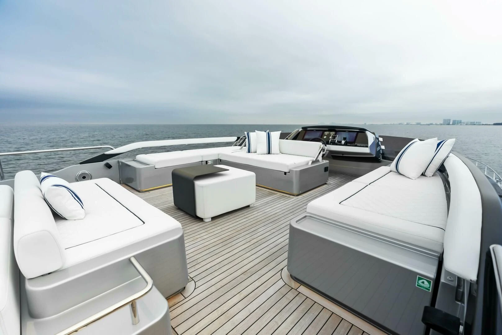 a boat on a deck aboard OUR TRADE Yacht for Sale