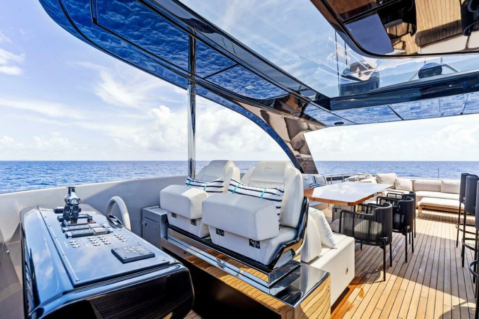 a large ship with a large window aboard OUR TRADE Yacht for Sale
