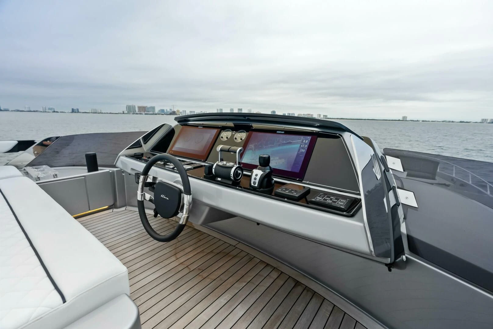a car on a deck aboard OUR TRADE Yacht for Sale