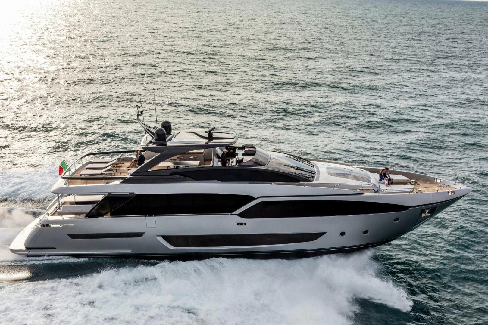 a boat on the water aboard OUR TRADE Yacht for Sale