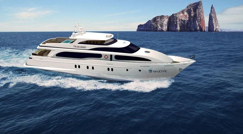 a white yacht on the water aboard GRAND MAJESTIC Yacht for Sale