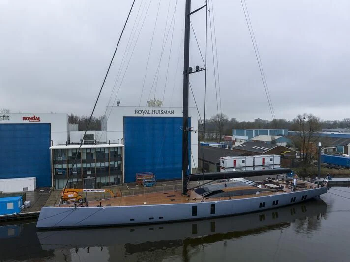 a boat docked at a pier aboard SARISSA Yacht for Sale