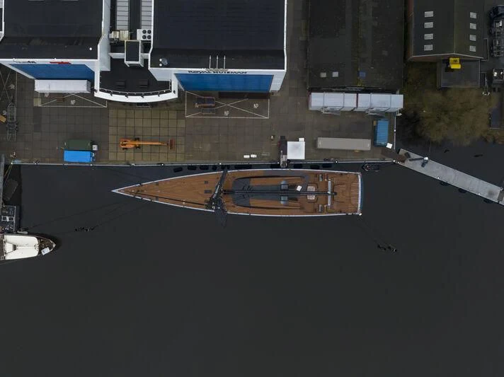 a large black trampoline aboard SARISSA Yacht for Sale