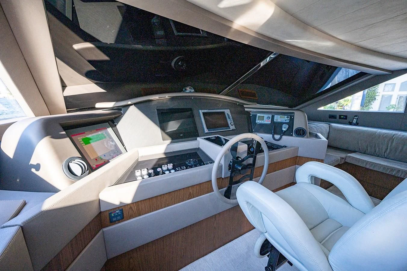 inside of a car aboard FERRETTI Yacht for Sale
