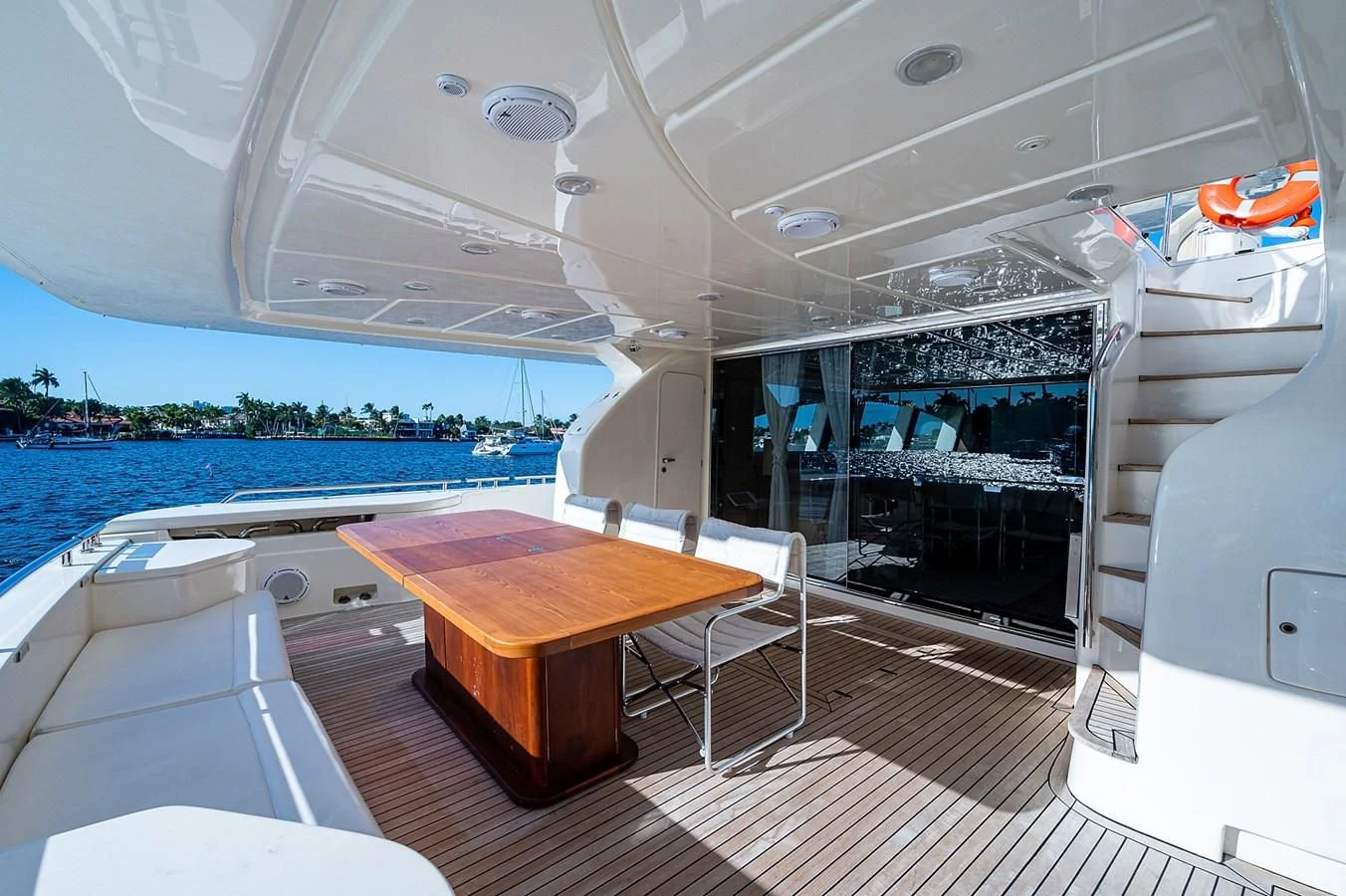 a boat on the water aboard FERRETTI Yacht for Sale