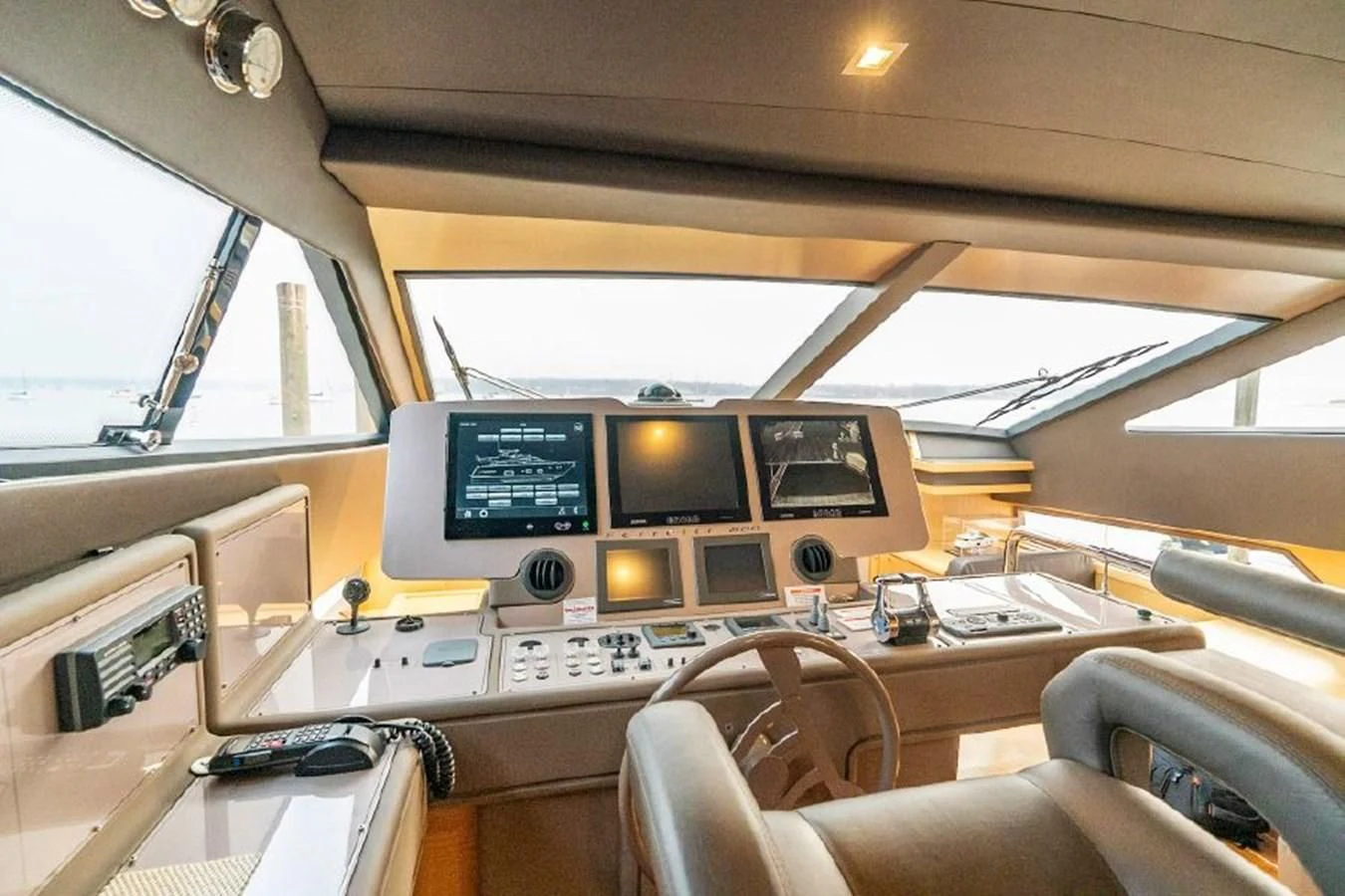 inside of a car aboard FERRETTI Yacht for Sale
