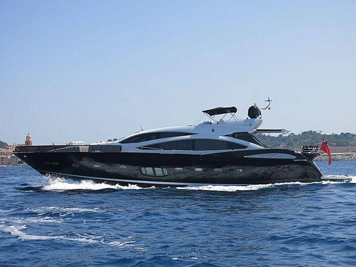 a boat on the water aboard BLACK DIAMOND Yacht for Sale