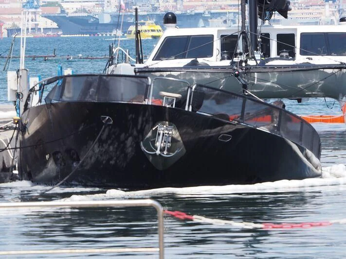 a boat on the water aboard BLACK DIAMOND Yacht for Sale