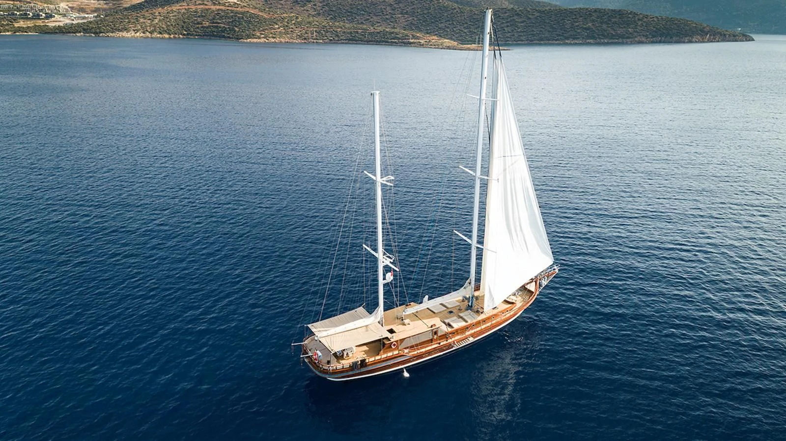 a boat on the water aboard QUEEN OF DATCA Yacht for Charter