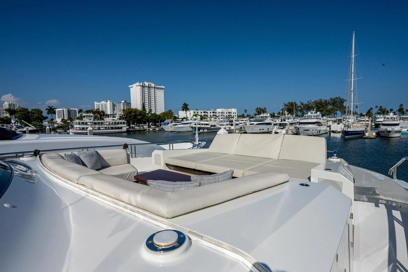 a boat in the water aboard SEASUITE Yacht for Charter