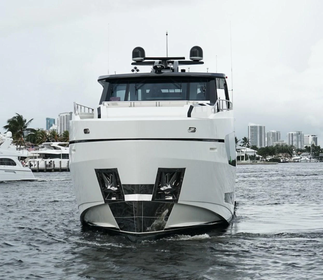 a boat in the water aboard SEASUITE Yacht for Charter