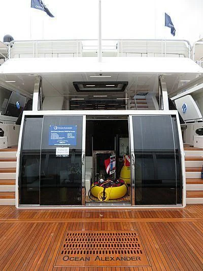 a large glass display case aboard SEASUITE Yacht for Charter