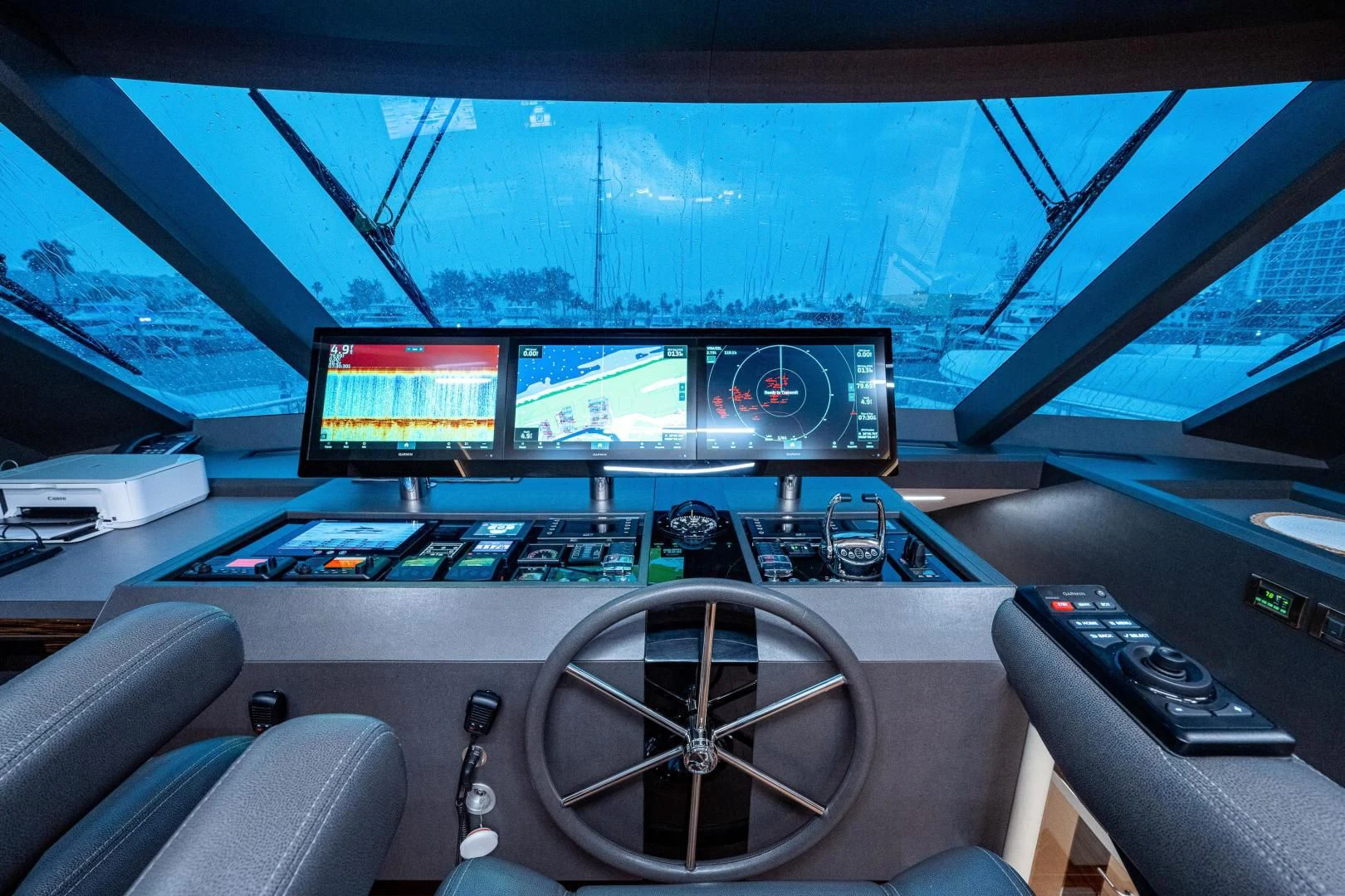 inside of a car aboard SEASUITE Yacht for Charter