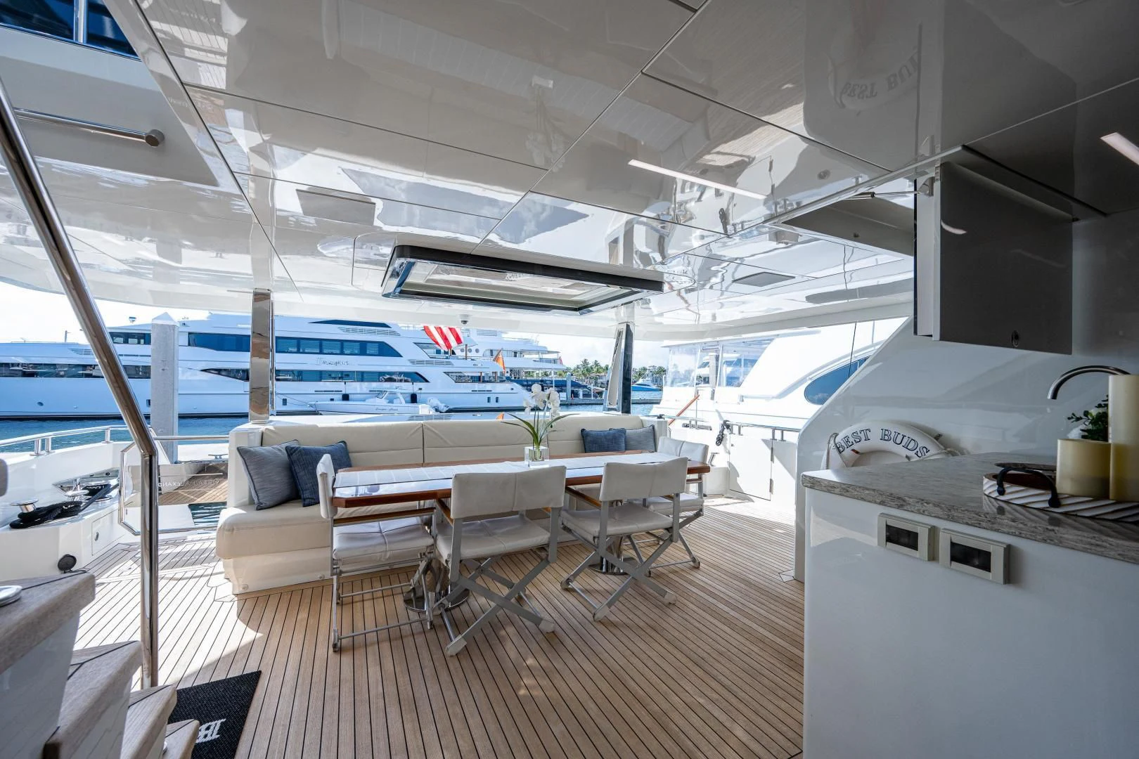 a boat on the water aboard SEASUITE Yacht for Charter