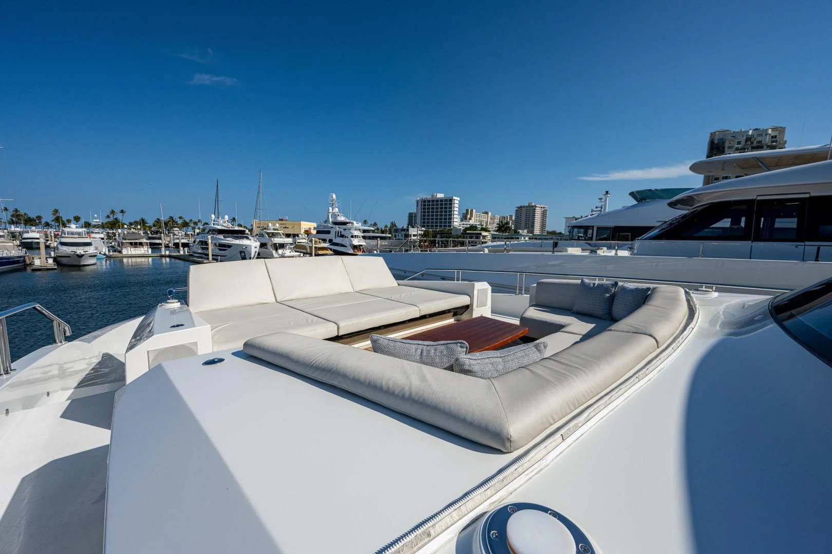 a boat in the water aboard SEASUITE Yacht for Charter