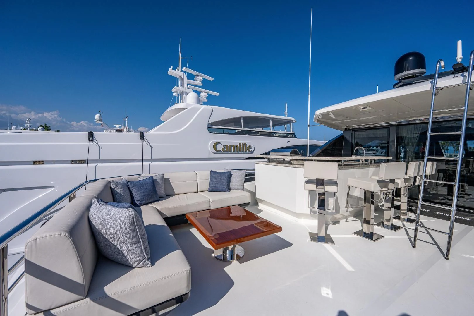 a boat on the water aboard SEASUITE Yacht for Charter