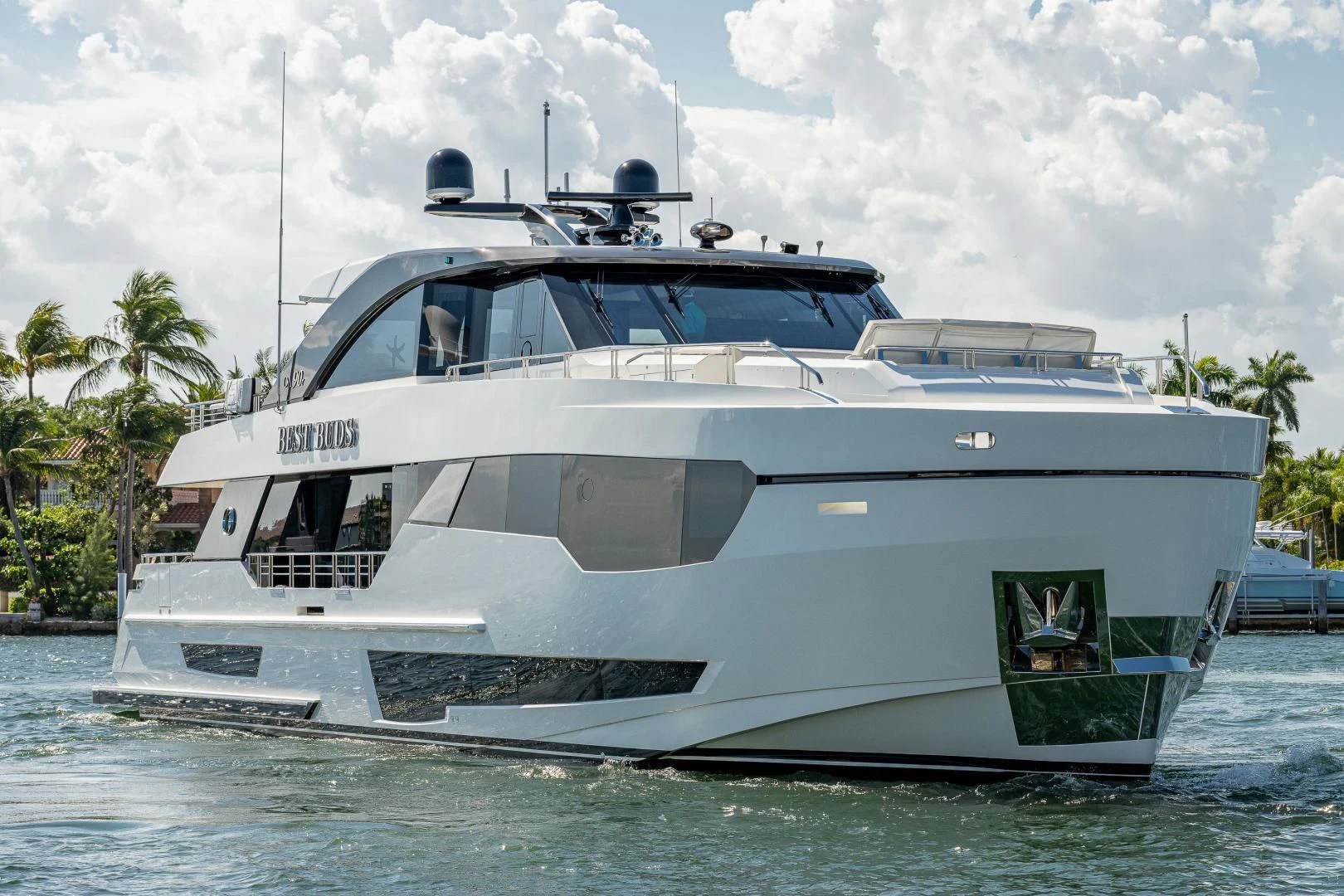 a white yacht in the water aboard SEASUITE Yacht for Charter